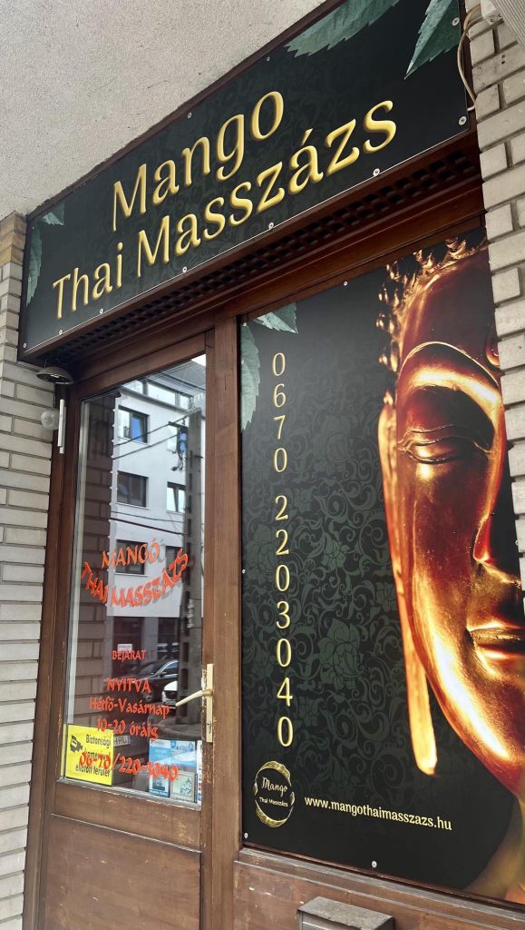 Mango thai masszázs szalon, Budapest, bejárat